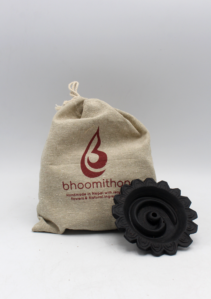 Bhoomithan Rope Incense with Spiral Clay Incense Burner
