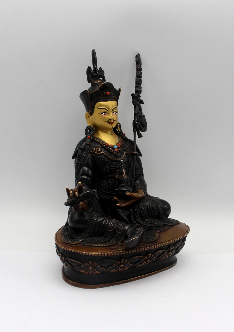 Copper Guru Padmasambhava Statue 9"H