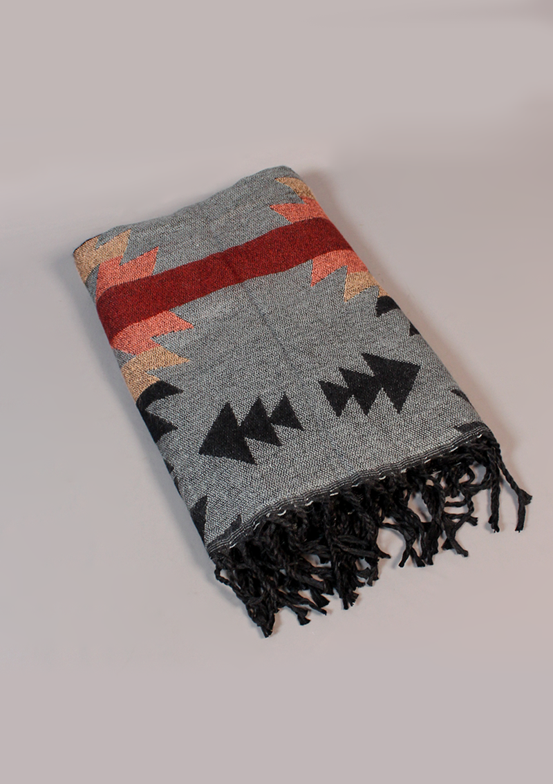 Handloomed Himalayan Geometric Motif Pattern Shawl