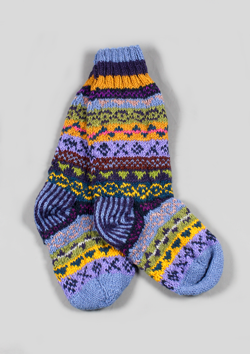 Handknitted Purple Woolen Knee High Socks