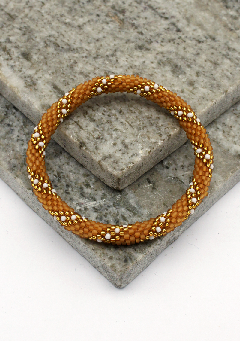 Hash Brown Roll on Beads Nepalese Bracelet