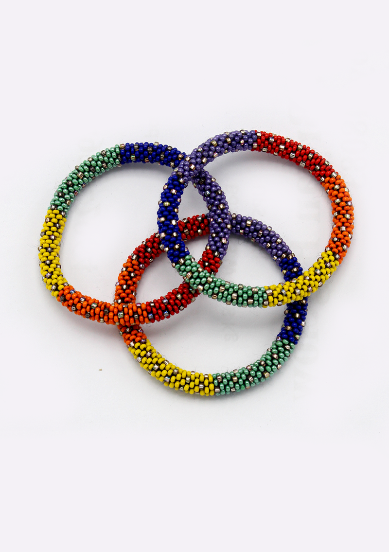 Roll on Beads Orange Purple Roll Bracelet - NEW BATCH