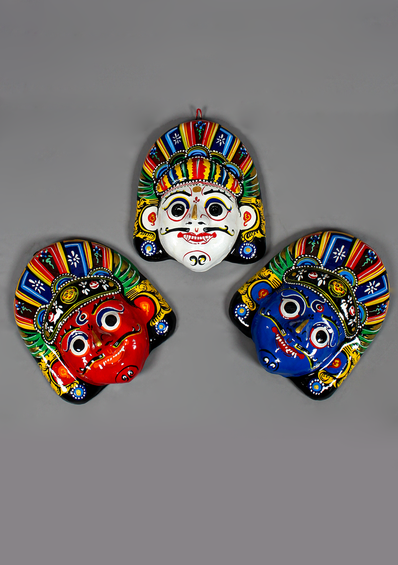 Handpainted Swet Bhairab Paper Mache Mask