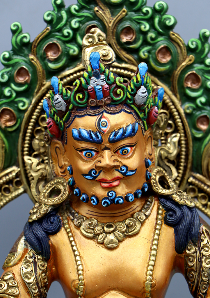 Gold Plated Jambala Painted Statue by Archana Shakya