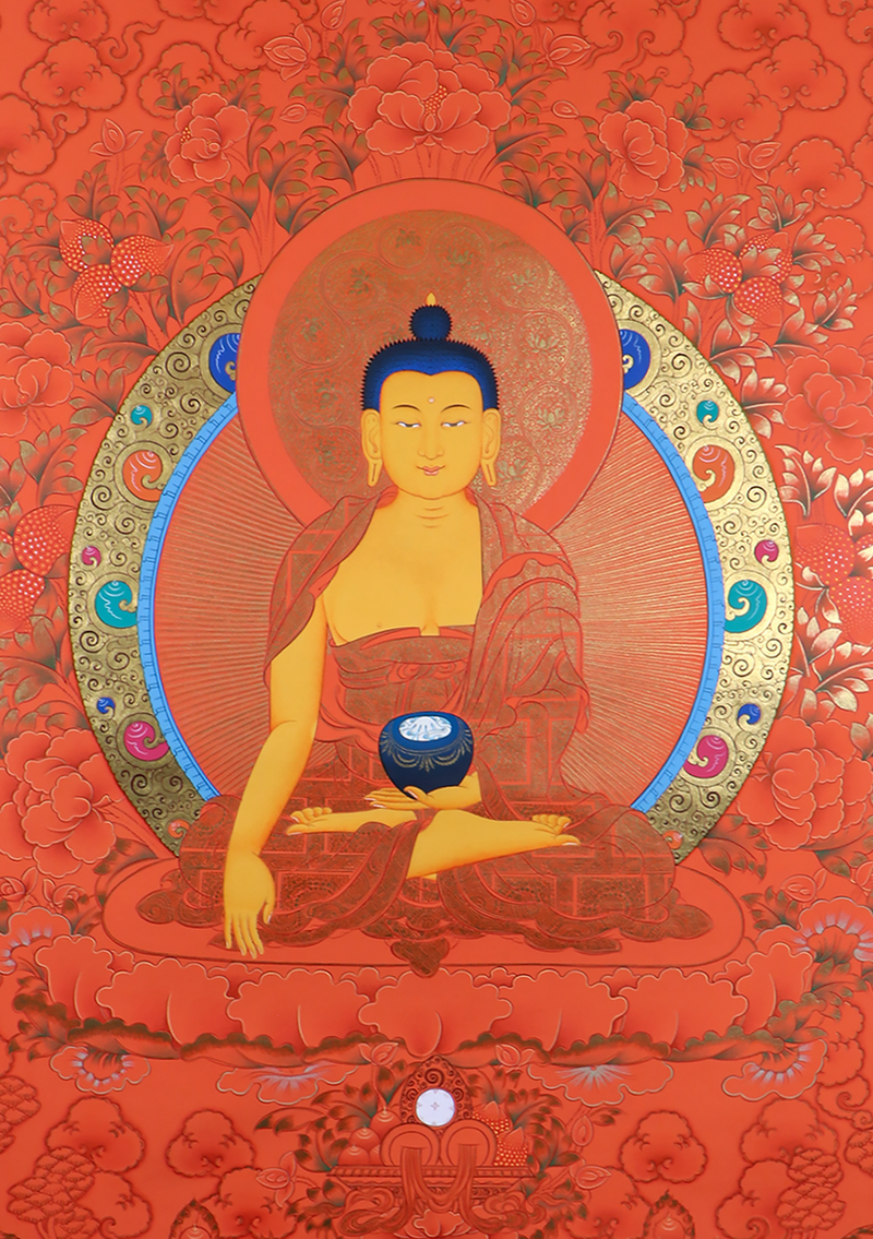 Red  Shakyamuni Buddha Thangka Painting