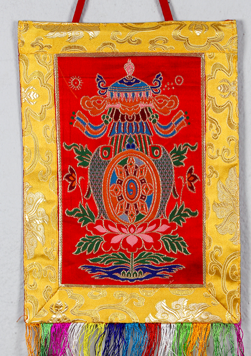 Eight Auspicious Symbol Brocade Wall Hanging