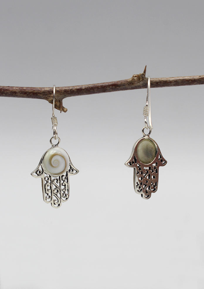 Silver Sterling 925 Hamsa Earrings Indonesia