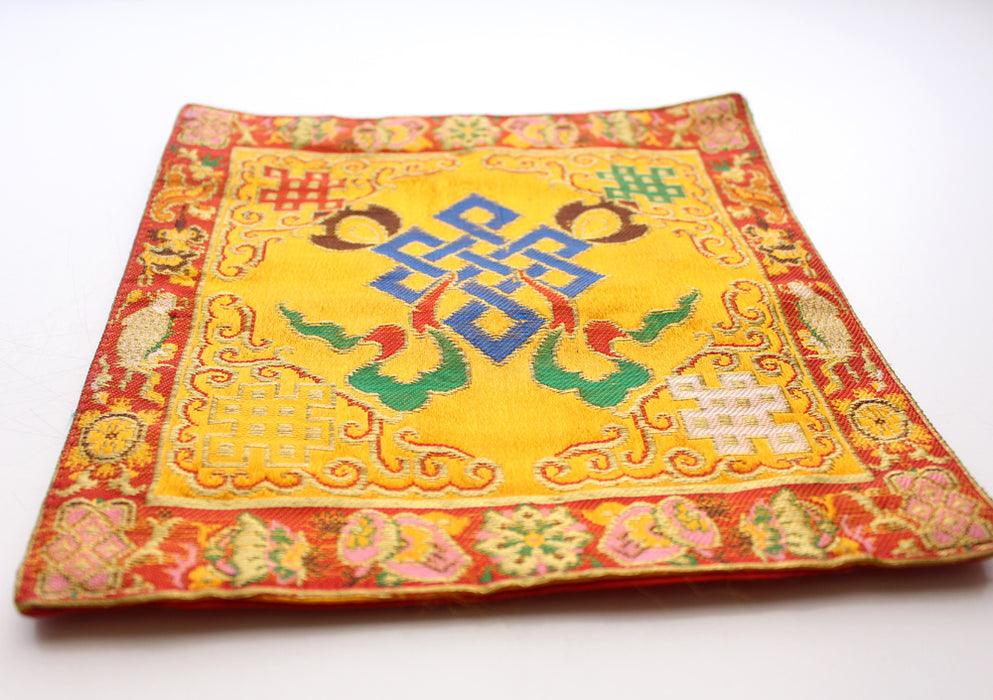 Heavy Embroidered Endless Knot Altar Cloth Purely Handmade