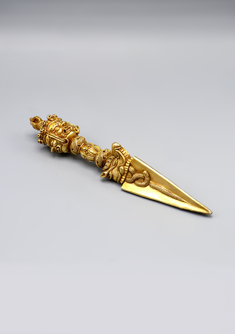 Buddhist Ritual Gold Plated Phurba Dagger