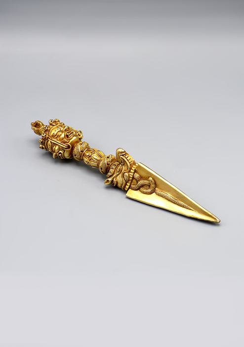Buddhist Ritual Gold Plated Phurba Dagger
