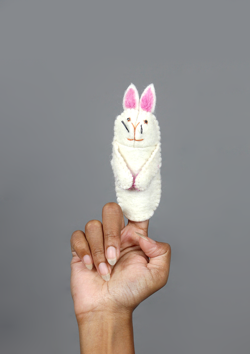 Cute Felted Woolen Panda Finger Puppet  – Handmade Wool Felt Toy