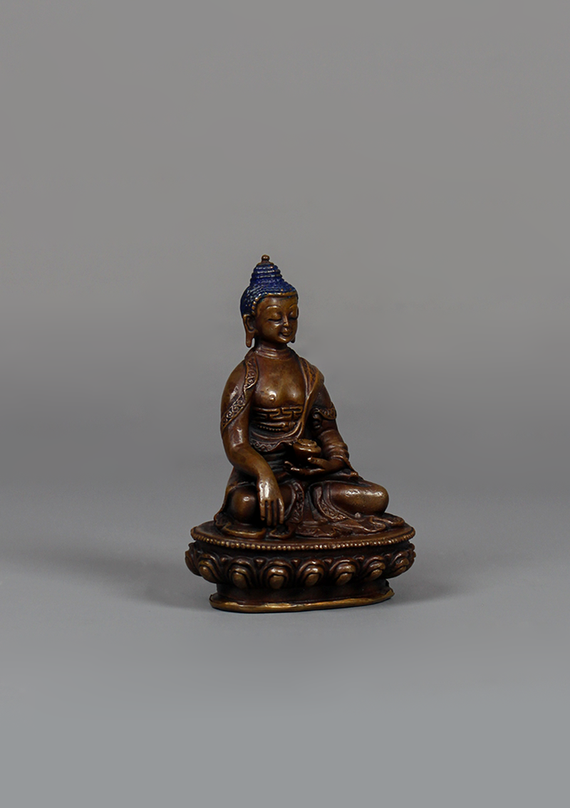 Copper Shakyamuni Buddha Statue 3.5" H