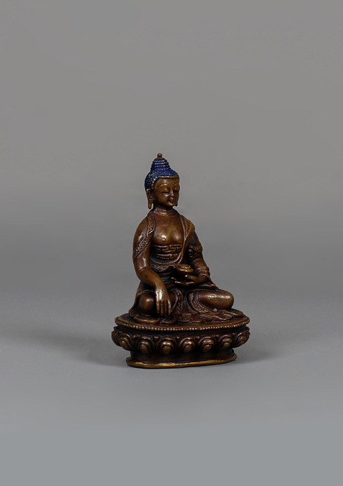 Copper Shakyamuni Buddha Statue 3.5" H