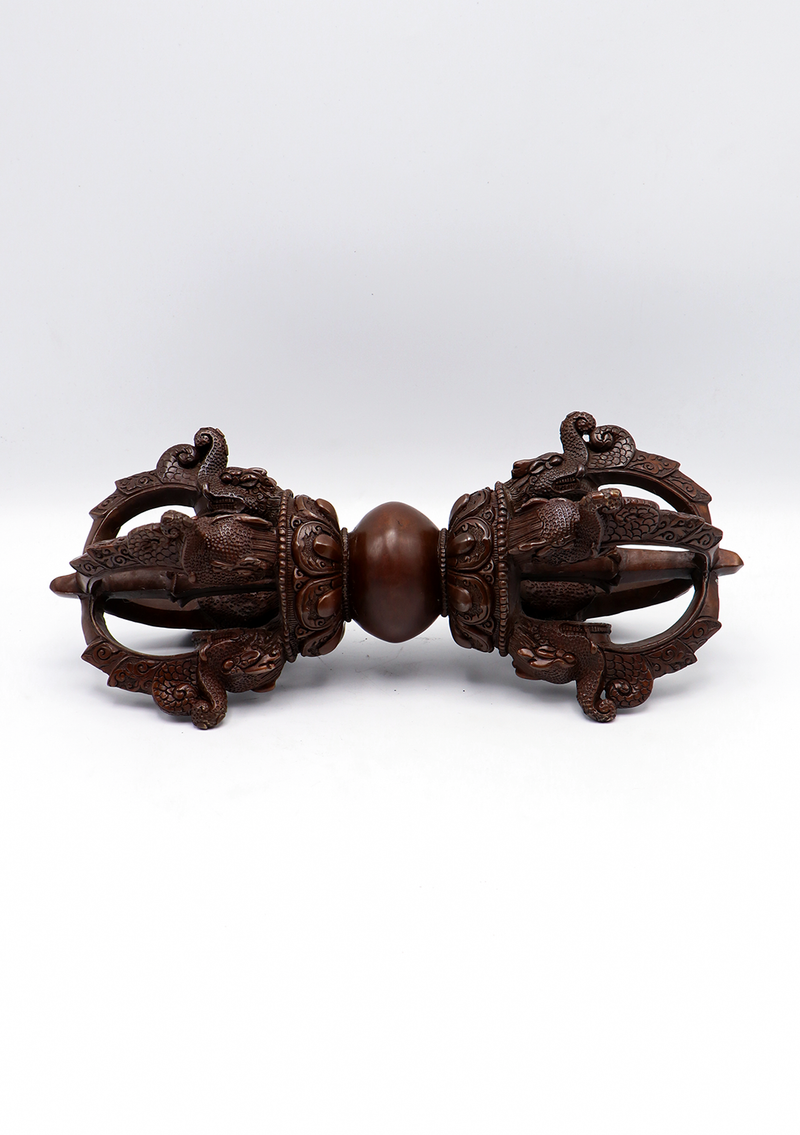 Copper Oxydized Dorjee Vajra 13"L