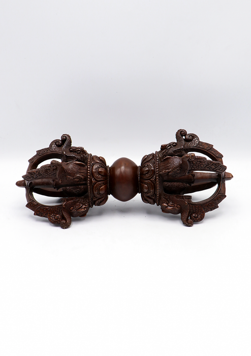 Copper Oxydized Dorjee Vajra 13"L