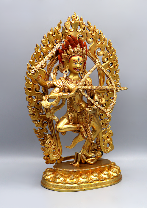 Kurukulla 24 K Gold Copper Statue 14" H