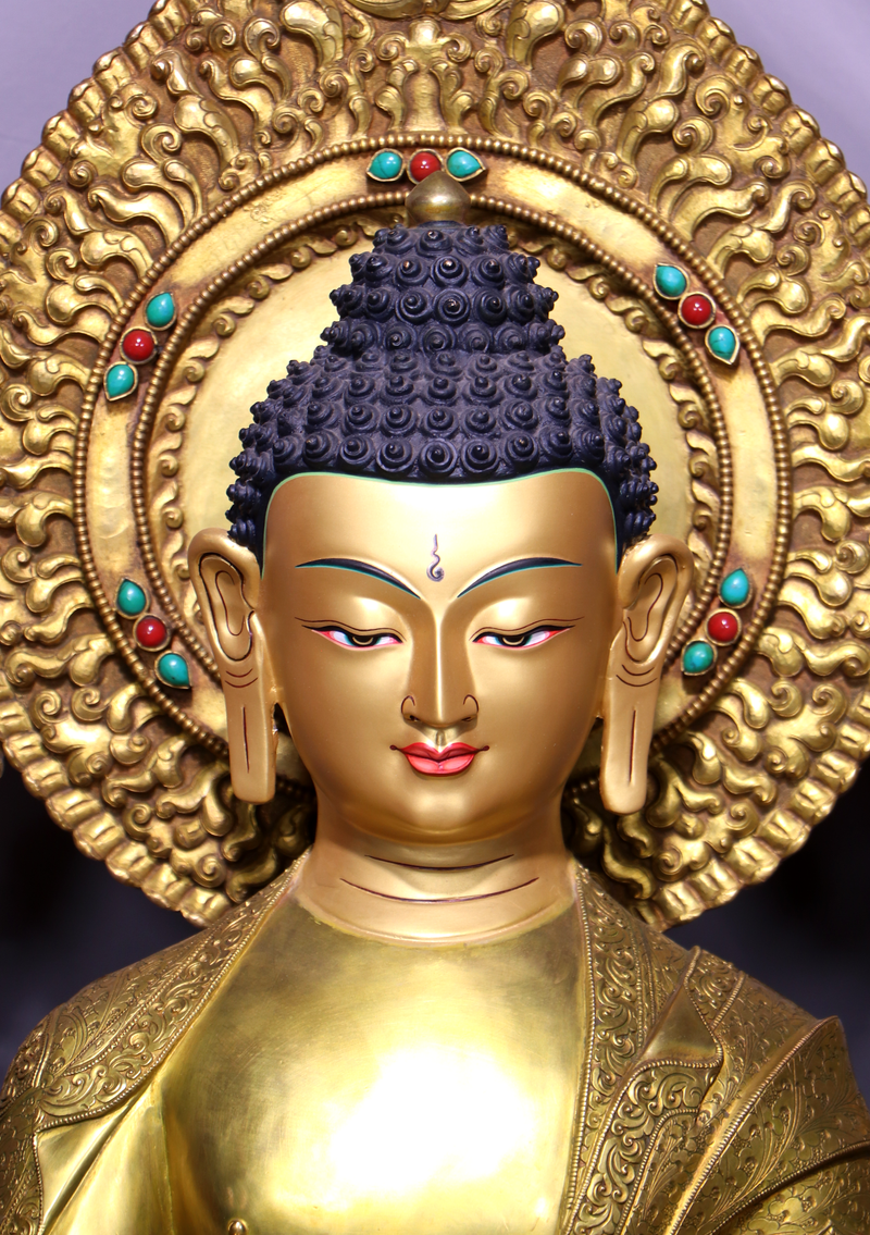 Mastercrafted 24 K Gold Gilded Medicine Buddha Statue 25"H