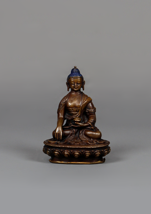 Copper Shakyamuni Buddha Statue 3.5" H