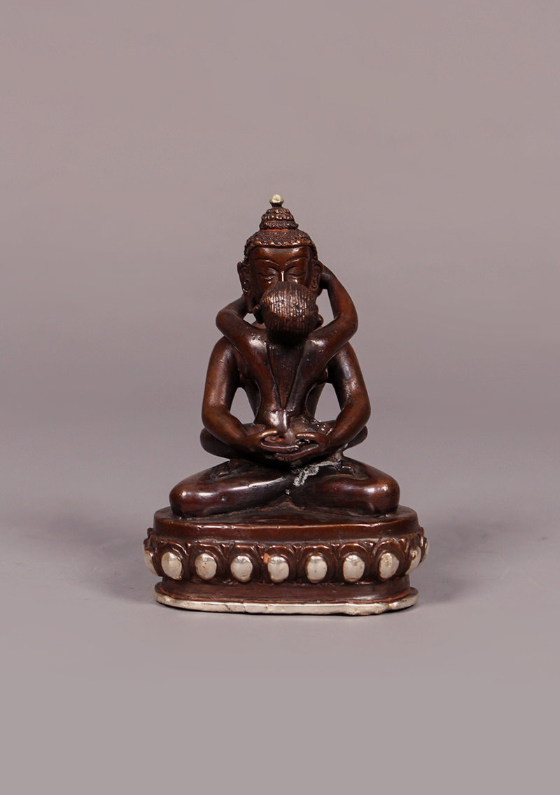 Copper Samantabhadra Statue 4" H