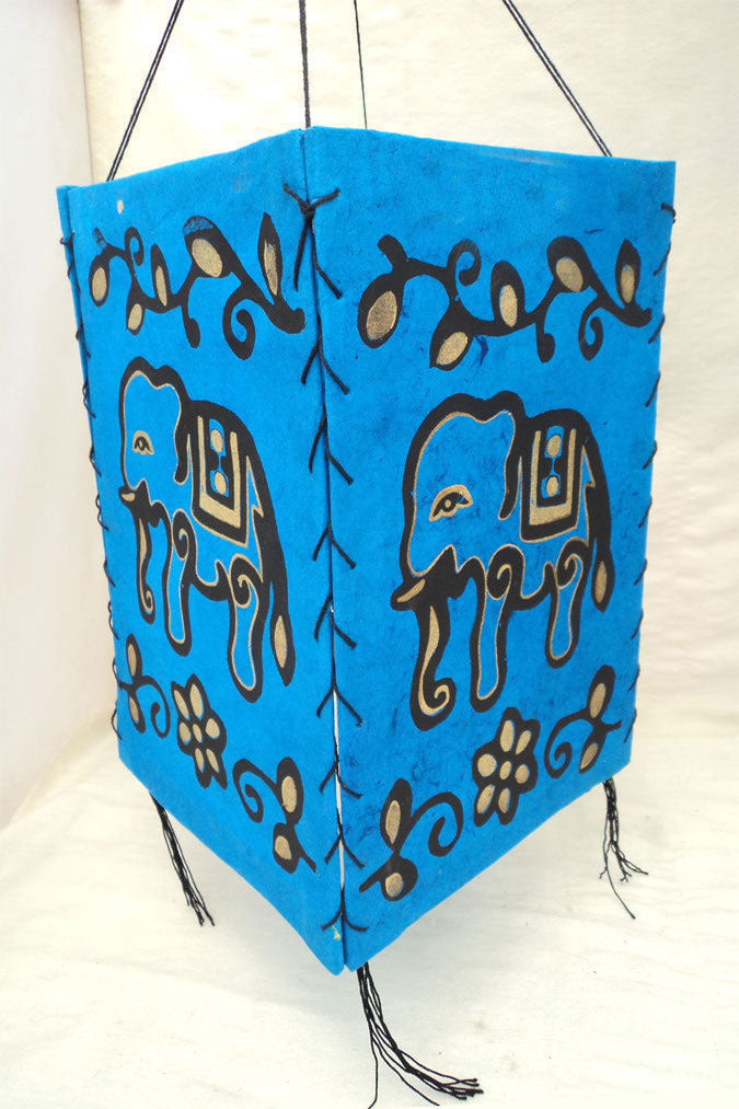 Elephant Print Lokta Paper Lamp Shade