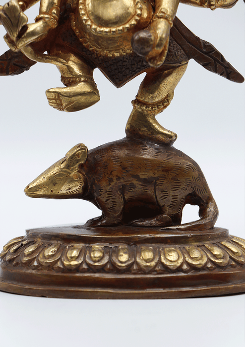 Partly Gold Plated Dancing Ganesha Statue 5.5" High SS-ST130