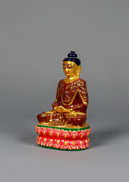 Hand Painted Resin Amitabha Buddha Statue 5.5"