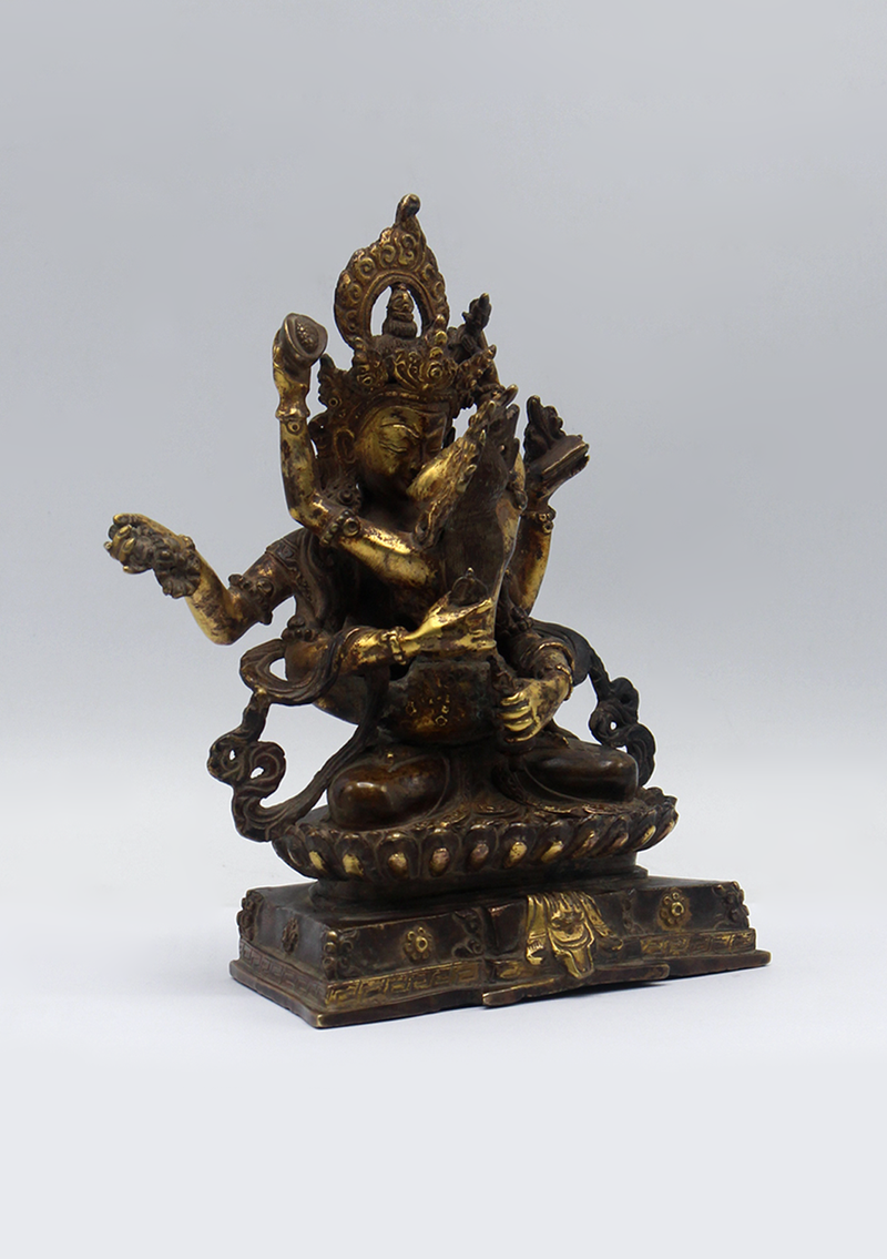 Copper Vajrasattwa Shakti Statue 6.5"H