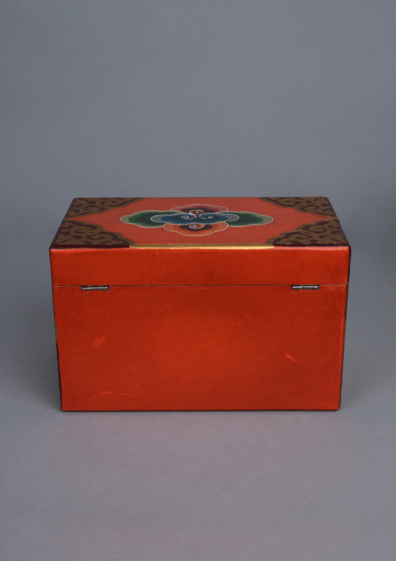 Handpainted Dragon & Tibetan Motif Wooden Altar Box