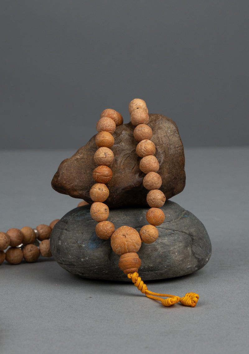 10 mm Original Bodhi Seed Prayer Mala with Sterling Silver Mala Counter