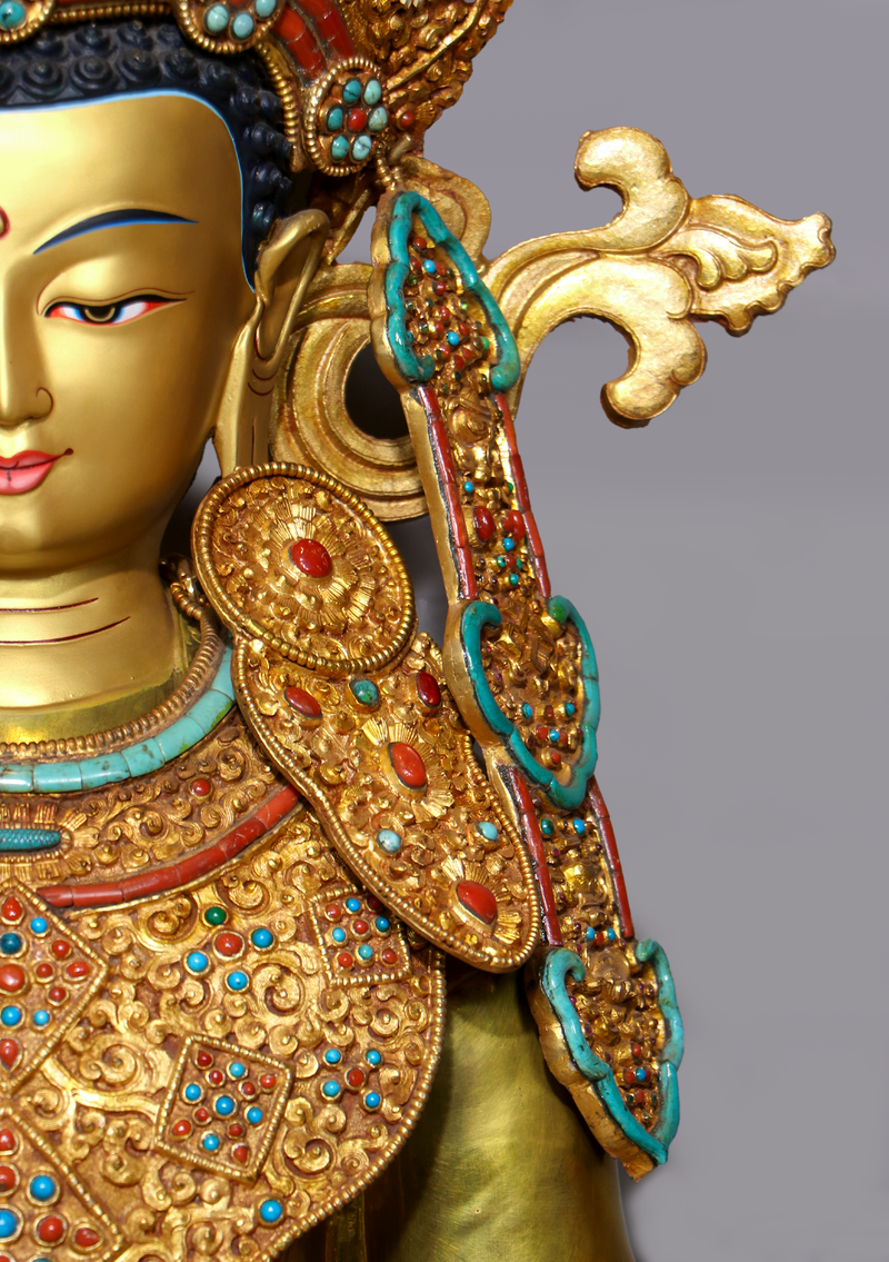 Masterpiece 24K Crown Buddha Statue 27" H