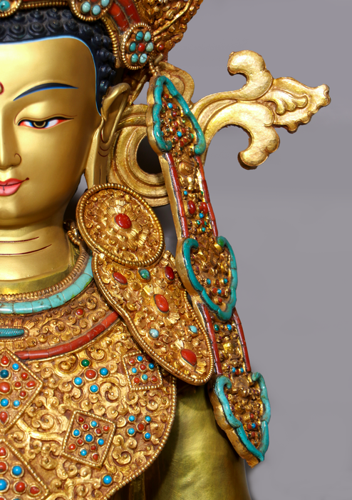 Masterpiece 24K Crown Buddha Statue 27" H