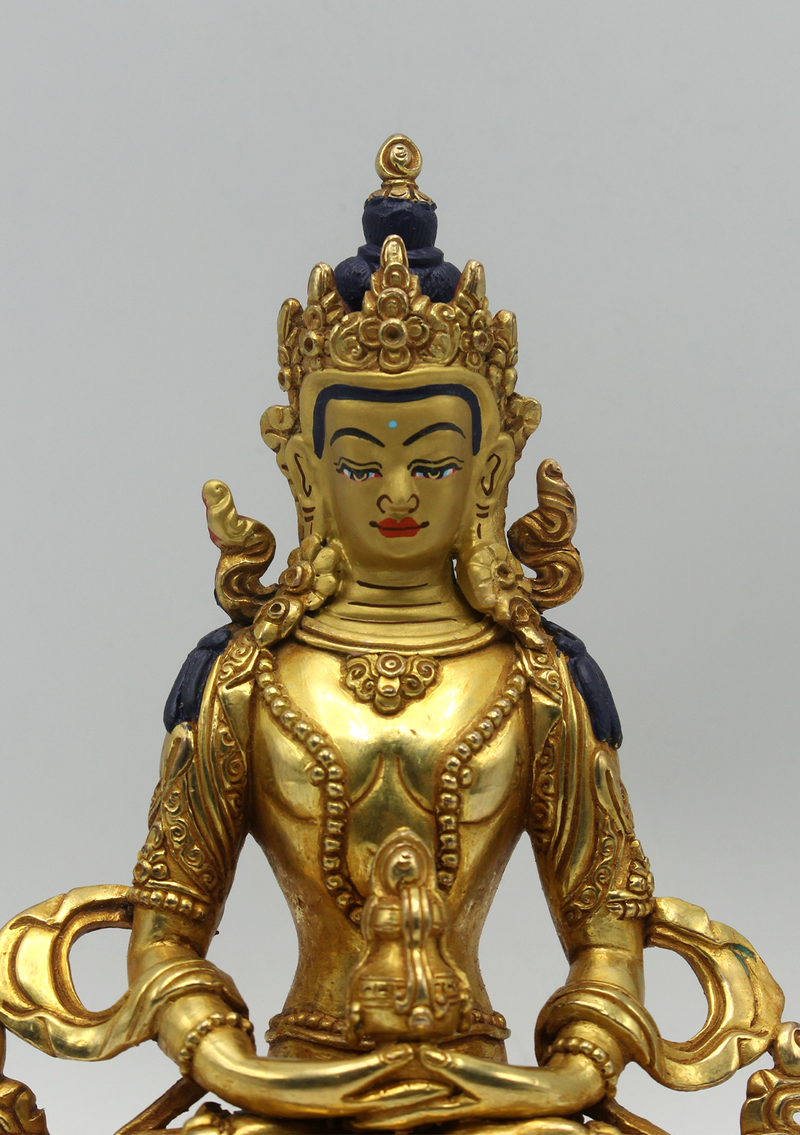 Masterpiece 24K Gold  Copper Aparmita Statue 6"H