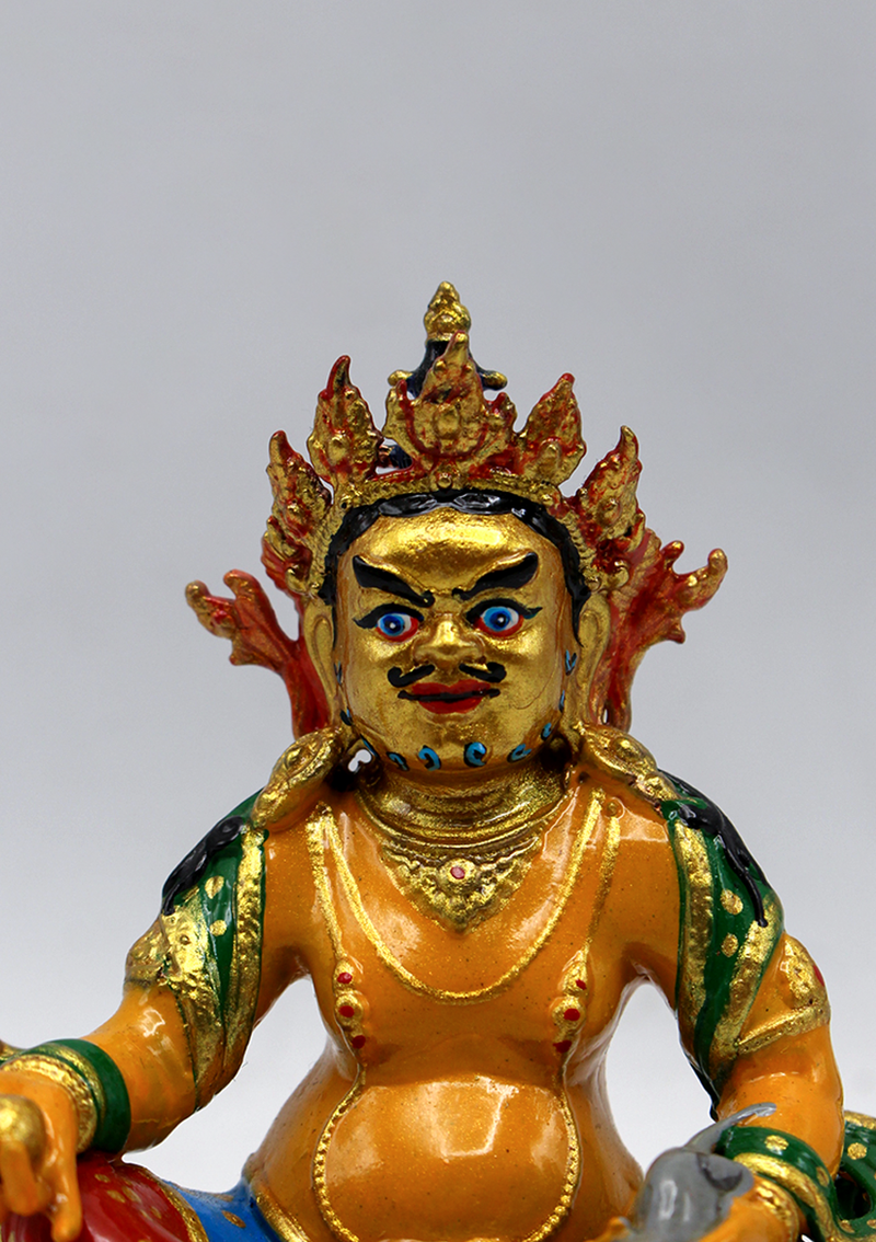 Hand-Painted Zambala Statue by Menu Shakya