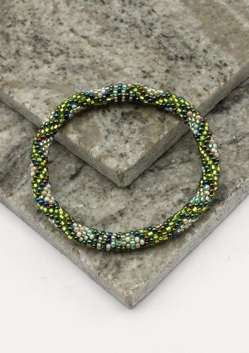 Roll on Beads Bright Green Bracelet