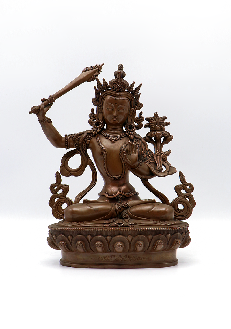 Masterpiece  Copper Manjushri Newar Art Statue