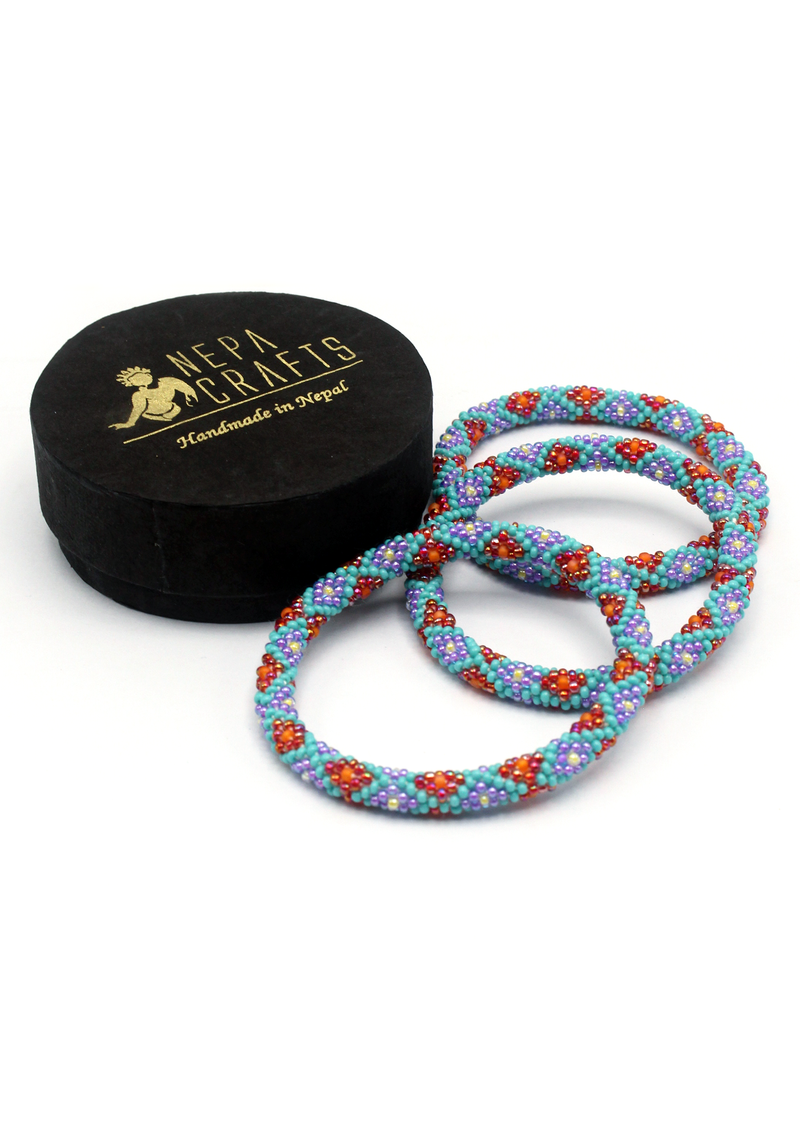 Ama Dablam  Roll on Beads Bracelet Gift Set of 3 in Eco-Friendly Jewelry Box