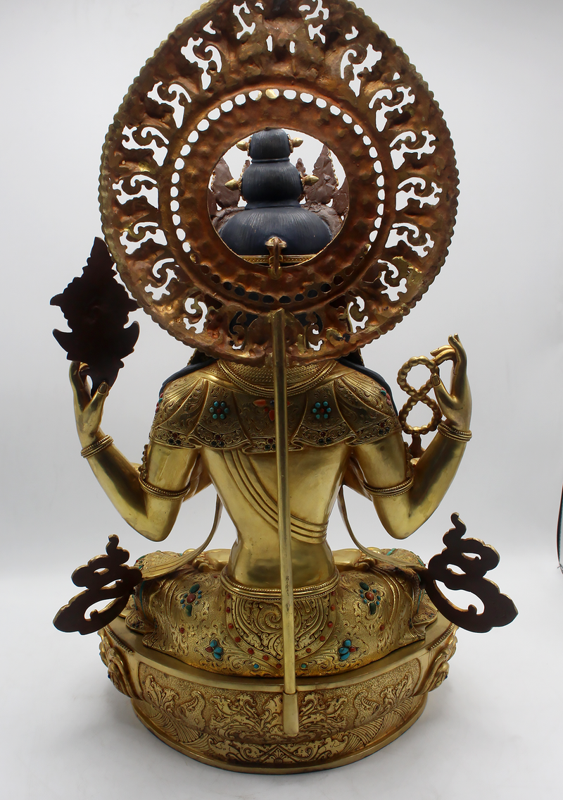 Masterpiece 24 K Gold  Chenrezig Statue 21"H