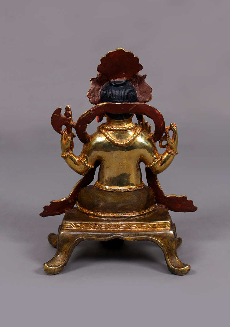 Partly Gold Plated Ganesh Statue 7.5" H