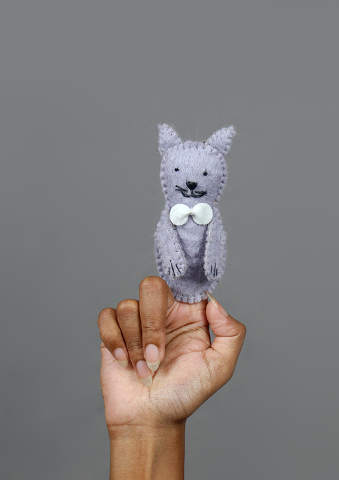 Wild Himalayan Yak  Finger Puppet – Felt Wool Toy for Kids