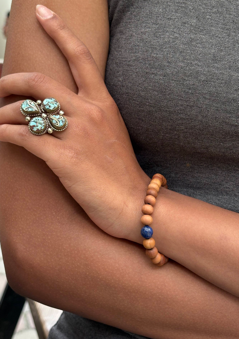 Seven Chakra Sandalwood Wrist Mala