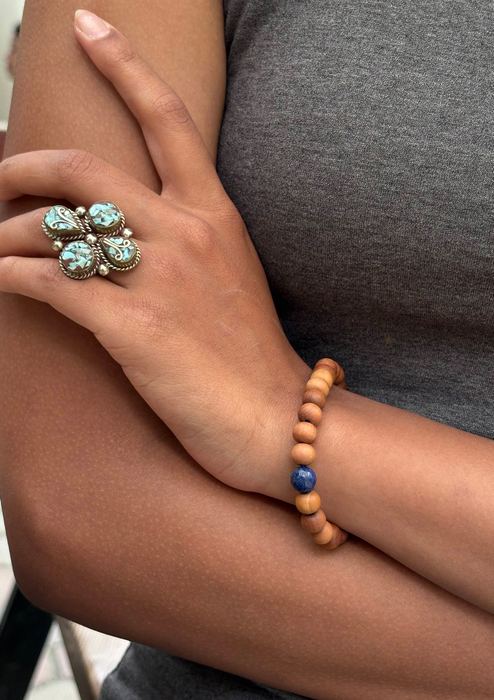Seven Chakra Sandalwood Wrist Mala