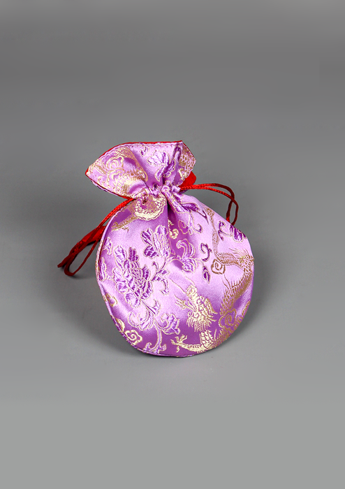 Silk Brocade Drawstring Mala Bag