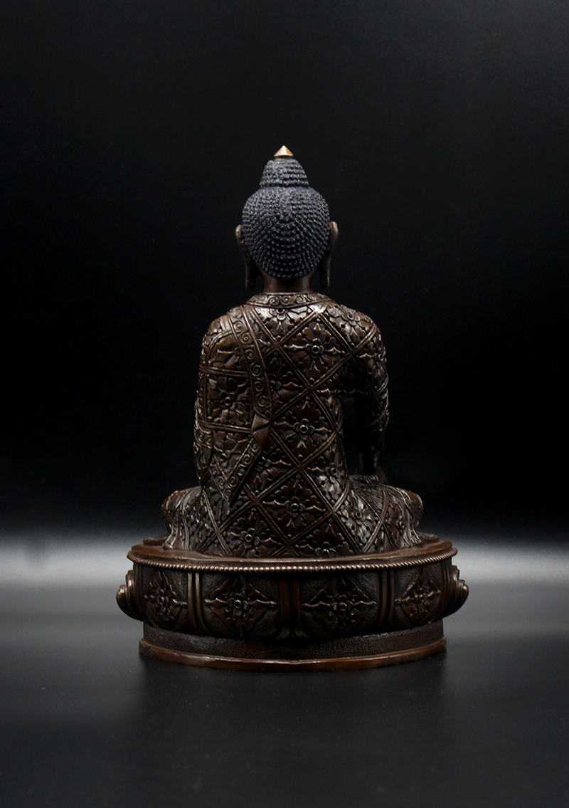 Copper Ratnasambhava Buddha Statue 9"H