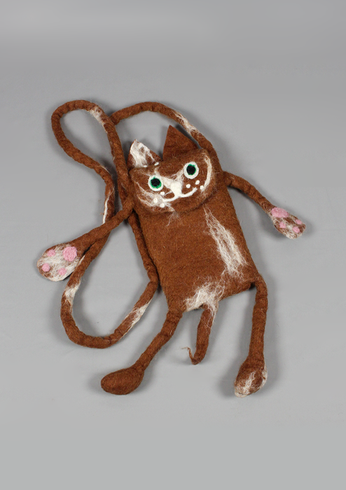 Felt Cat Design Mobile Purse
