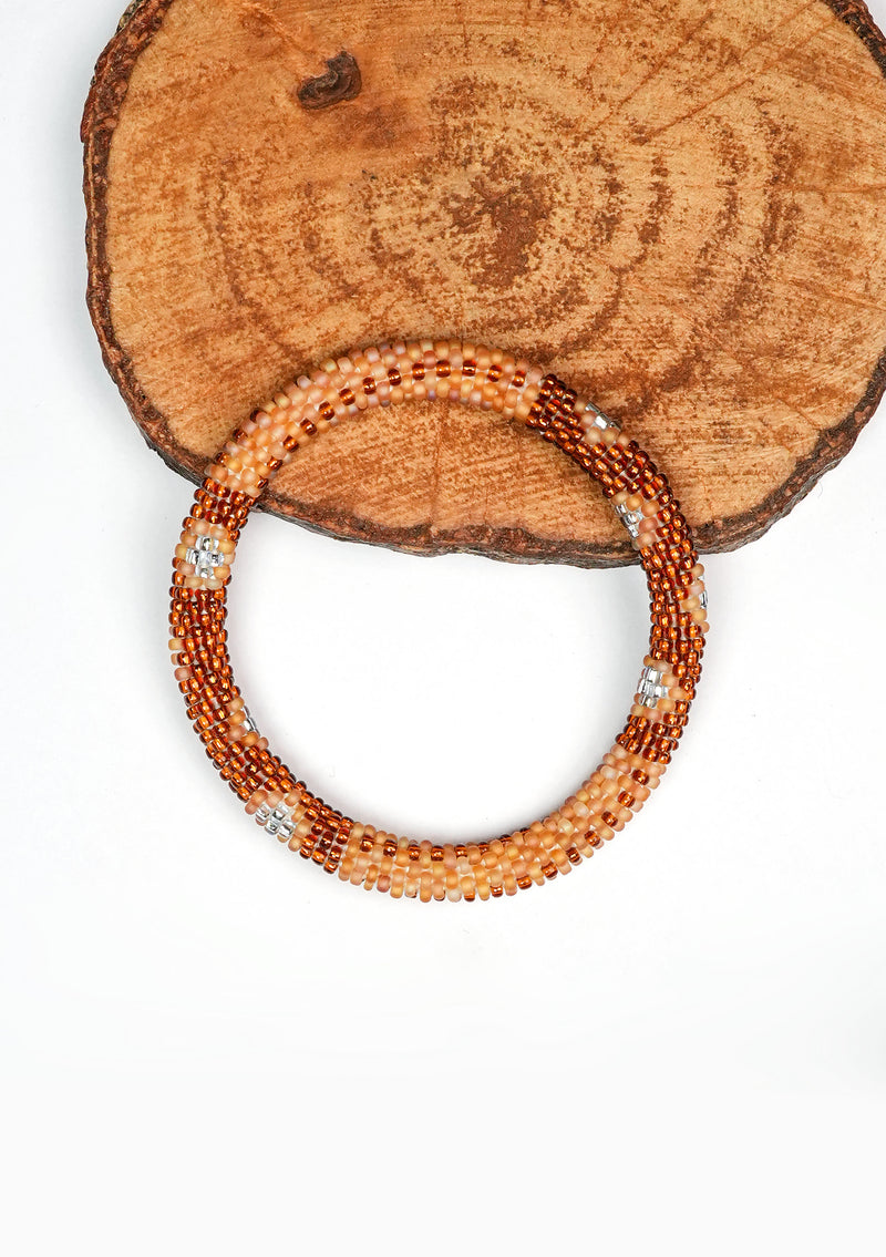 Honey Caramel Nepalese Roll Bead Bracelet – Fair Trade Jewelry
