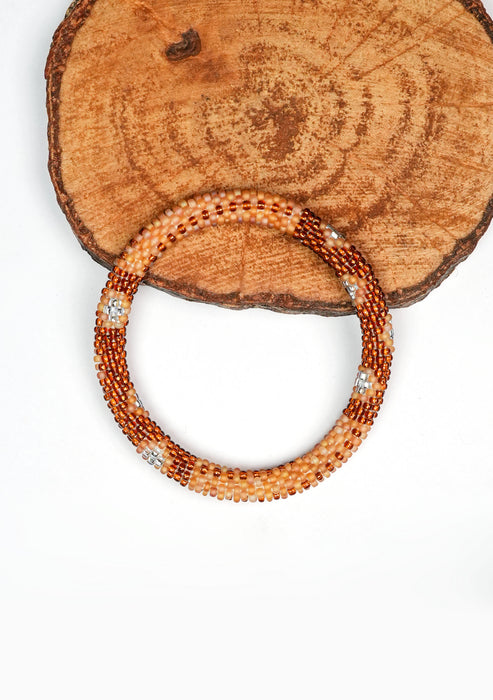 Honey Caramel Nepalese Roll Bead Bracelet – Fair Trade Jewelry