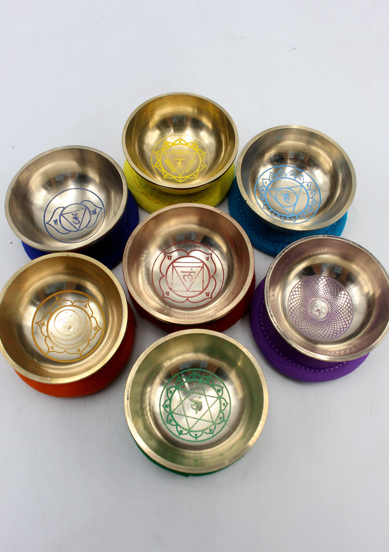 Seven Chakra Energy Meditation Mini Singing Bowl  Gift Set
