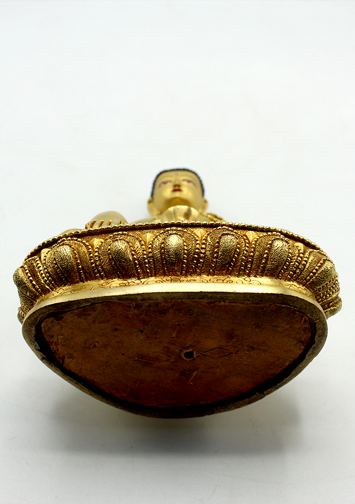 Full Gold Plated Copper Shakyamuni Buddha  Statue