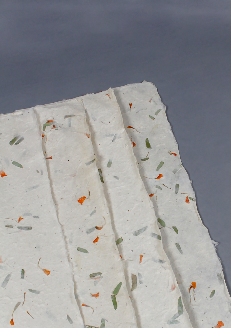 Dried Flowers Embedded Lokta Paper Gift Wrap
