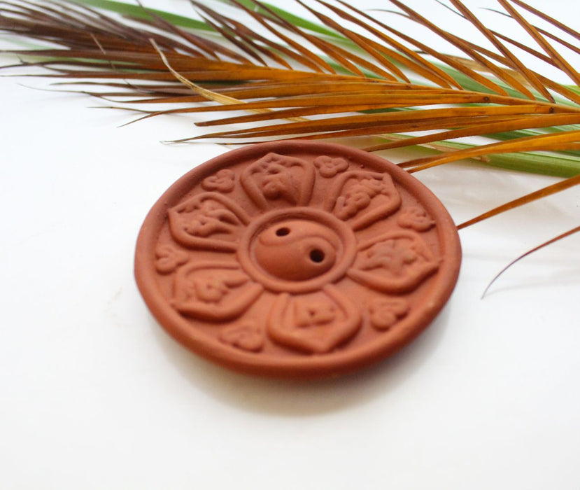 Om Mani Clay Incense Burner